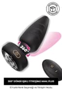 Döner Işıklı Anal Plug 360 Derece Dönen Başlık Işıklı Uzaktan Kumandalı RBXY-TR025, one size 1