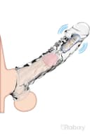 Rabixy 9 cm Uzatmalı Titreşimli Geciktirici Etkili Penis Kılıfı 1