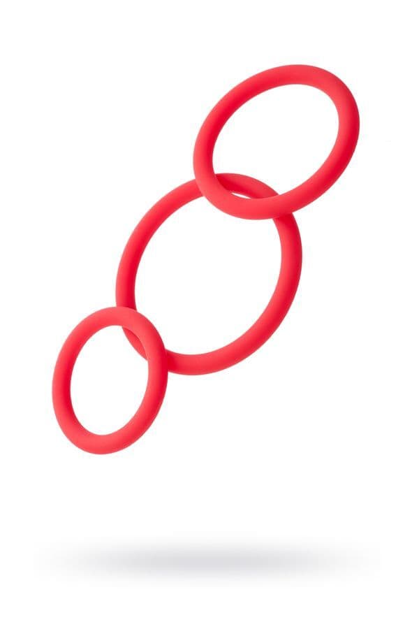 Black&Red Penis Halka Seti - Cock Rings Set
